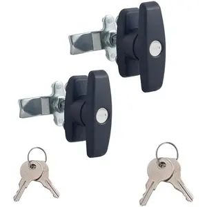 2 count T-Handle Door Lock Latch ABS T Handle Lock Zinc Alloy Lock  Shed Door T-Handle Lock Kit for Garage Door Lock  Cabinet Door