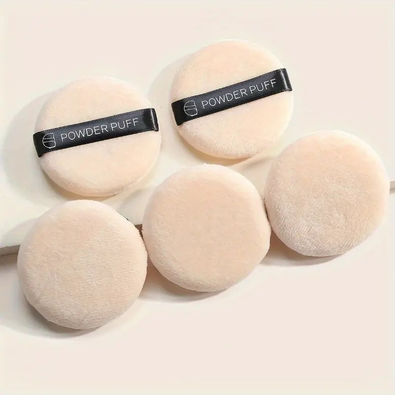 Makeup Puffs for Foundation Application - Portable and Reusable Sponge for Liquid, Cream, and Powder - Round Powder Puff for Perfect Blending