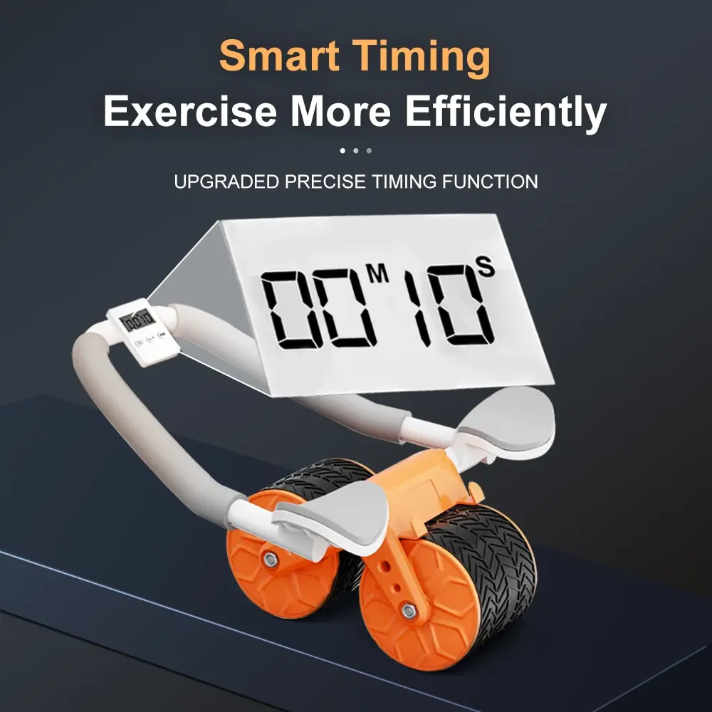 2023 New With Timer Abdominal Wheel Exercise Roller Elbow Support, abs roller wheel core exercise equipment, Lose belly fat at home Automatic Rebound Abdominal wheel