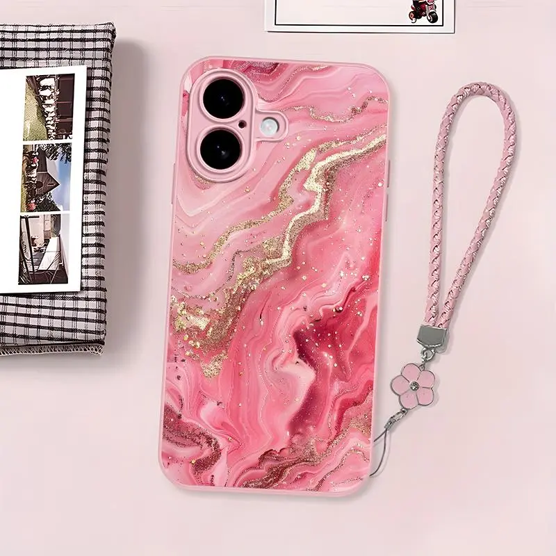 Suitable for [iPhone 16 ] Women's high-end  phone case，The design is simple yet sophisticated, with a variety of patterns to choose from. A free four-leaf clover lanyard is included！YM99