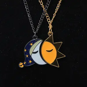 Sun Moon Friendship Necklace Enamel Fnaf Jewelry Fnaf Costume Gift For Men Women And Fans Kids Girls Boys