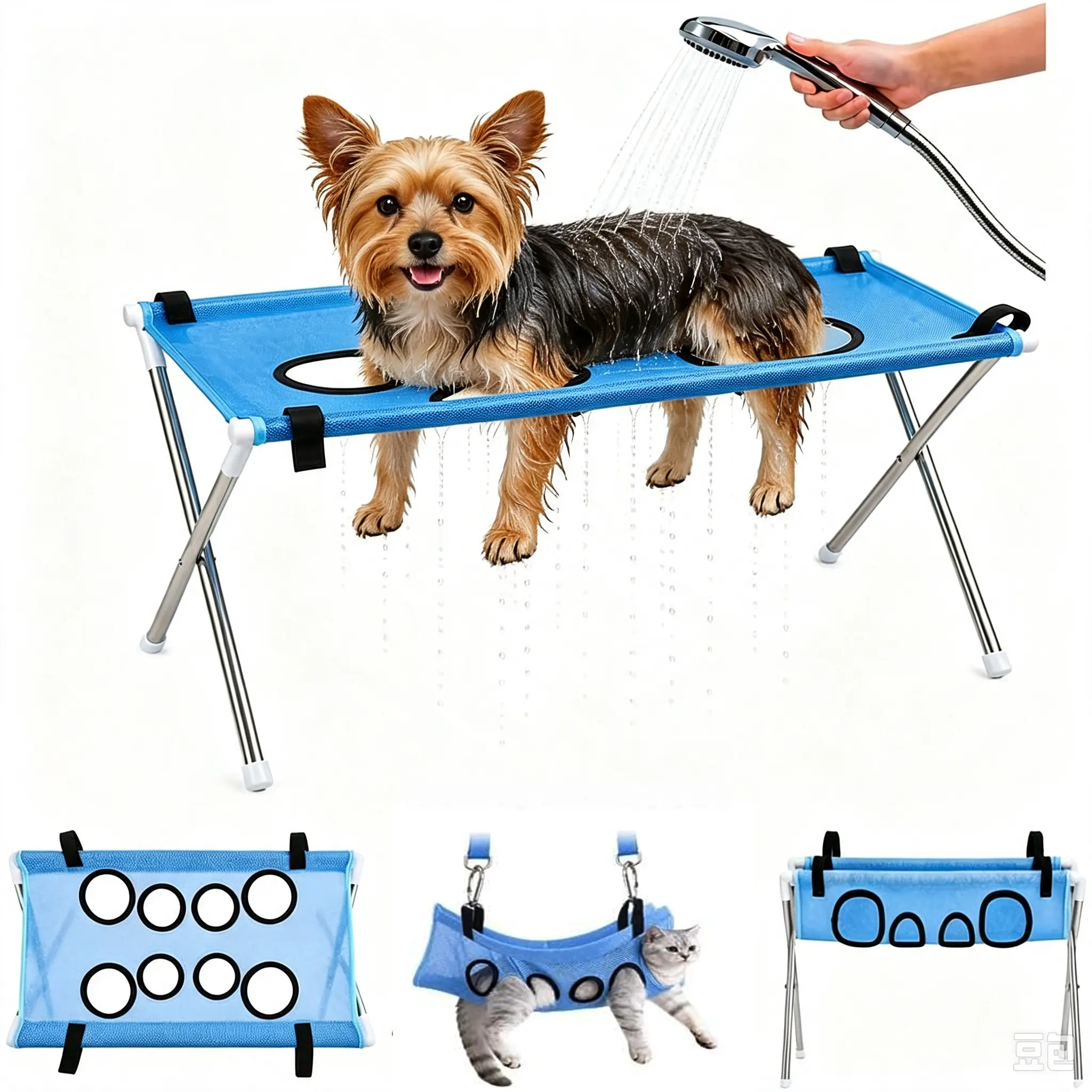 Pet Bathing Hammock for Dogs, Foldable Pet Grooming Table | Pet Washing Station, Ear Cleaning, Bathing Use, Foldable Design, Secure Strap