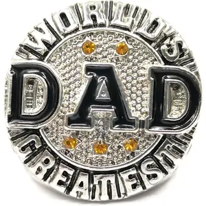 Worlds Greatest DAD My #1 HERO Endless Love Ring Fathers Day Birthday Xmas Gift dad rings for men