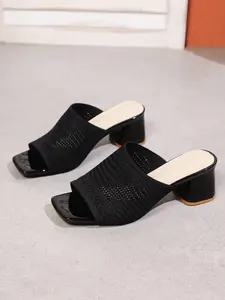 Fashion Knitted High Heel Rubber Sandals for Women, Casual Walking Shoes, Party and Social Events, Comfortable and Stylish Footwear