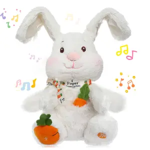 BETTY21 Clapping Bunny Toy Singing Talking Voice Repeating Interactive Plush Toy Early Educational Sensory Play Toy For Baby Toddlers Kids Birthday Gift DealsForYouDays