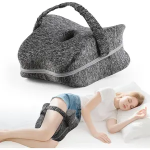 Pillow for Side Sleepers, Memory   Pillow for Side Sleeping with Strap, Alignment Pillows Between  for ,  &   (Grey)