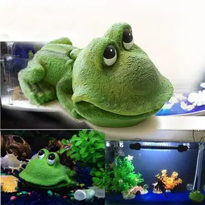 Cute Cartoon Frog Resin Aquarium Ornament, Bubble Fish Tank Decor, Oxygen Pump Aerator Stone, Air Motion Decoration