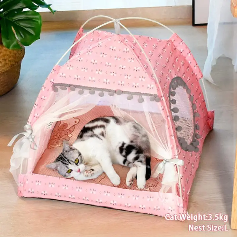 Cute Pet Bed, Semi-enclosed Pet Nest, 1 Count Comfortable All Seasons Universal Cat and Dog Nest, Cat House, Dog House, Cats Dogs Furniture, Pets Supp
