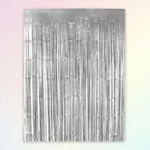 Fringe Backdrop Silver - Decorative Party Backdrop, for Birthdays, Spritz