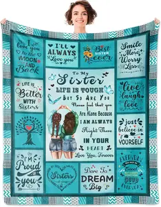 Sister Gifts, Sisters Gifts from Sister Blanket, Birthday Gifts for Sister, Big Sister Gift, Sister Xmas Gifts Ideas for Mothers Day Graduation Christmas, to My Sister Blanket quote  blanket sister gift