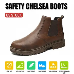 Woodworking Boot Splash-proof Smash-proof Puncture-proof Breathable Safety Shoes Unisex Chef Work Shoe Waterproof Anti-slip Durable Outdoor Comfortable Carpentry Lightweight Steel Toe Sneakers Men Women Warehouse Industrial Footwear Protective Gear