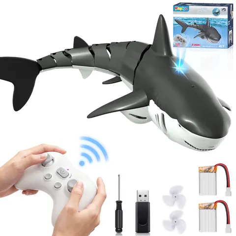 1:18 2.4G Electric RC Remote Control Spray Fish Toy - BPA-Free Plastic, Light Effect, Unisex Safe Materials, Animals & Nature Themed, Includes Cells, Kids Pool/Lake Toy, Back to School Gift