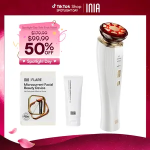 [New Color Drop]  INIA FLARE All-in-One Facial Beauty Device, 3-in-1 Facial Massager Beauty Device for Face and Neck Skin Rejuvenation Lifting/ Tightening/ Infusing, Best Mother's Day gift for Her