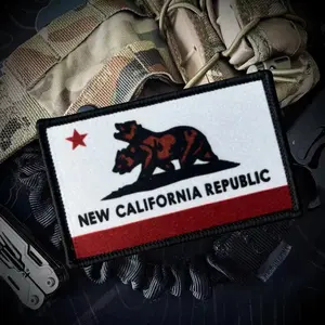 New California Republic Flag Patch Printed Patches Hook&Loop Emblem Chevron Backpack Stickers