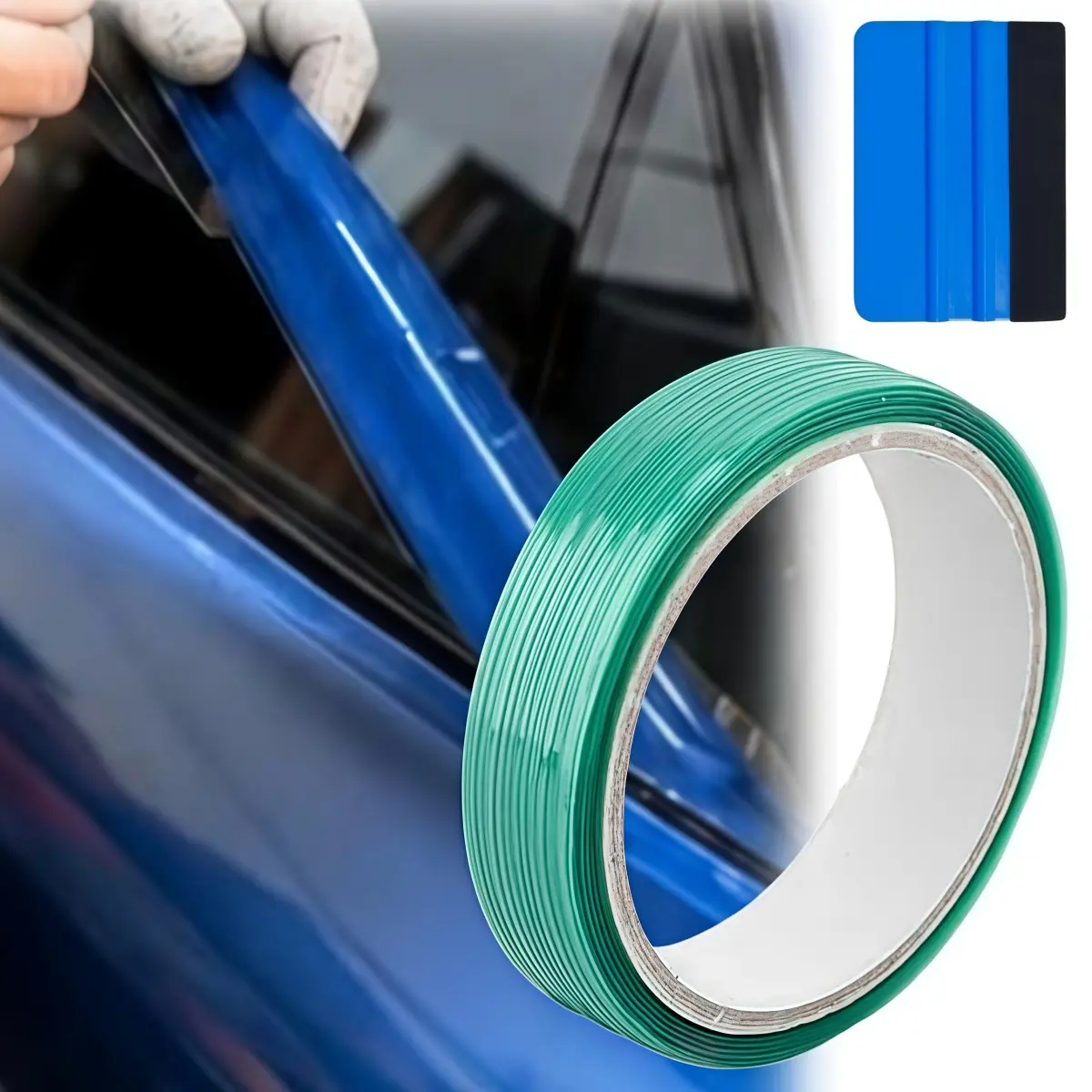 Vinyl Cutting Tape, Finish Line Vinyl Wrap Cutting Tape for Car Graphic Design, Pro Car Sticker Tools & Auto Film Cutting Ribbon, Does Not Hurt Paint,  16.4FT (5M)