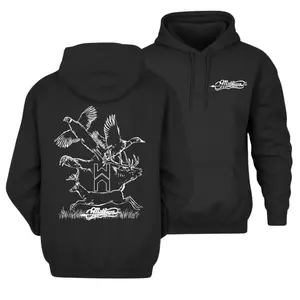 Mathews Wildlife Hoodie – Outdoor Camo Hunting Sweatshirt Featuring Deer & Duck Outline, Nature Inspired Pullover For Hunters And Adventurers, Unisex Long Sleeve Pullover Shirt, Unisex Long Sleeve Pullover Shirt