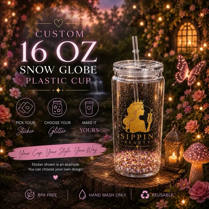 Custom 16oz Snow Globe Cup