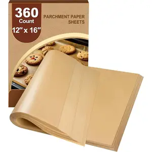360 Count 12"x 16" Heavy Duty  Paper Sheets for Baking, No-Stick & No-Leak Unbleached Baking Paper, Pre-cut Half  Paper Sheets for Oven, Air Fryer, Microwave
