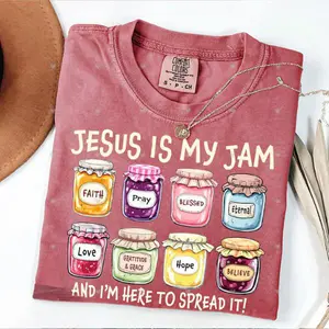Comfort Colors Jesus Is My Jam, Christian Shirt, Christian Gift,JESUS Christ Shirt,Gift For Christian,Funny Jesus Shirt, Christian MOM tee