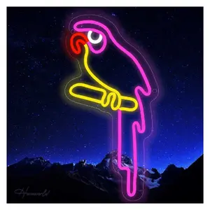 Sign Illuminated Parrot Neon Signs For Wall Decor LED Light For Girls Room Bedroom Living Room Sign Illuminated 23cm×40cm Sign Lamp