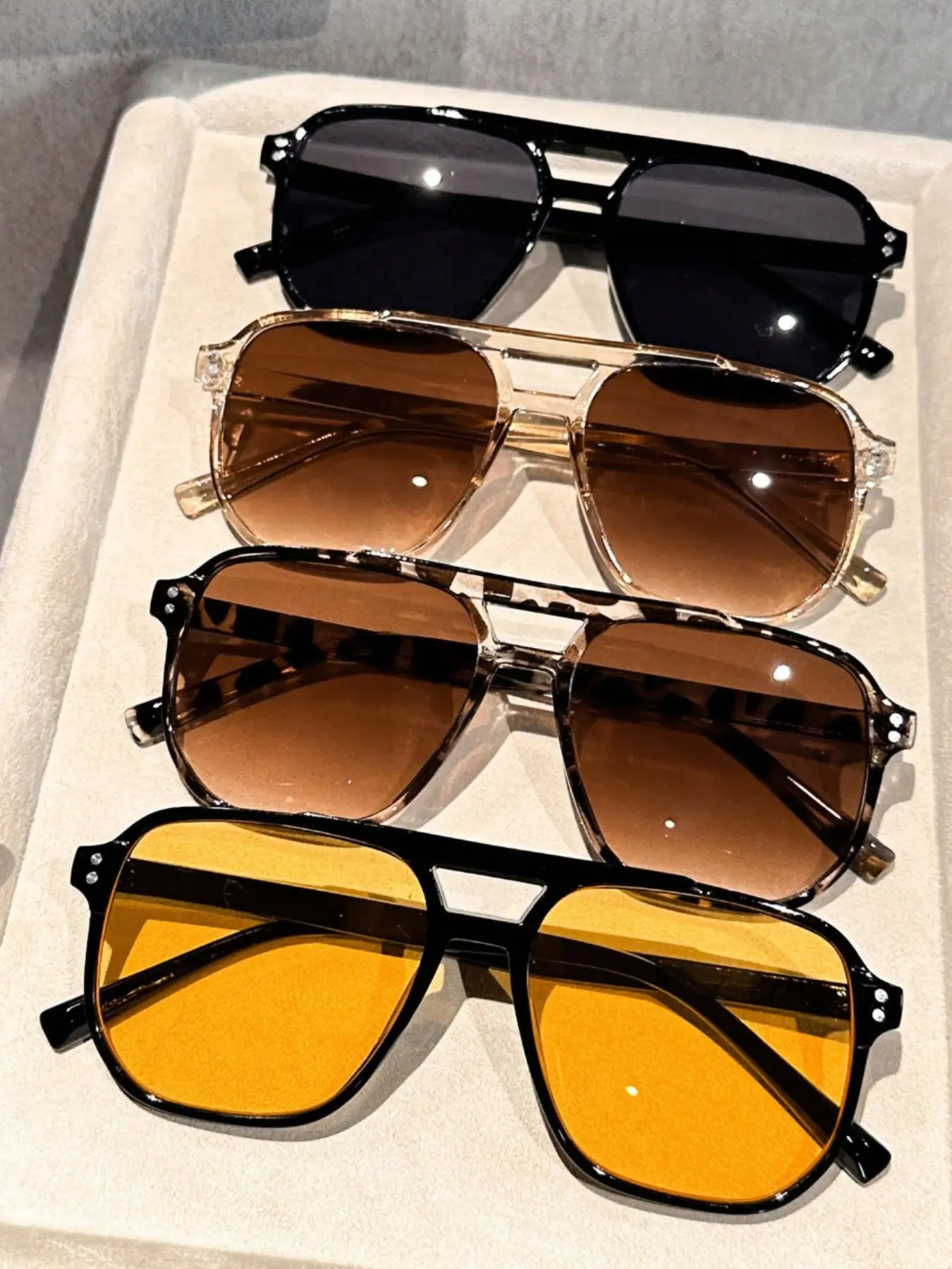 Unisex Plastic Pilot Sunglasses Set, Multi-Color Street Style, Classic Modern Design, Fall Winter Fashion, Suitable for All Face Shapes, Trendy Casual Sunglasses, Trendy Streetwear Sunglasses