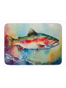 Carolines Treasures DAC2815RUG 19x27 in. Rainbow Trout Memory Foam Kitchen Rug, Animal-Inspired, Art-Themed, Coastal, Cushioned, Dyed Textile Rug for Household Use, Animal-Inspired Kitchen Rugs, Art-Themed Kitchen Rugs