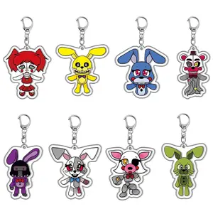 FNAF Keychains, Horror Game Figures Bonnie Foxy Chica, Gamer Charms, Kawaii Bag Accessory, Cool Collectible Gift for Fans, Aesthetic Merch for Players