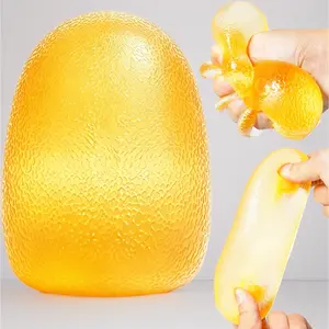 Orange Giant Memory Gel Fidget Balls, Large Textured Squishy Stress Balls Toys, Oversized Slow Rise Sensory Squeeze Toys for Anxiety Relief, Hand Exercise Calming Toys for Adults Kids ADHD Autism