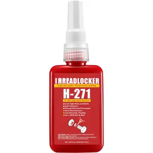 Red Thread Locker 271 Nuts &  Locker High Strength Permanent Locking 1.69 Fl oz Threadlocker Lock Tight & Seal Fasteners Anaerobic Curing Metal Glue (271)