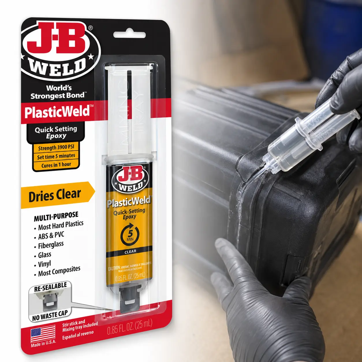 J-B Weld High Strength Epoxy Mixing Nozzle,two part adhesive,static mixer,epoxy syringe,precision dispensing,16 element tip,trim to fit,larger flow,metal repair,indoor outdoor,solvent resistant,5 min work time,24 hour cure,carded 2 pack,DIY bonding