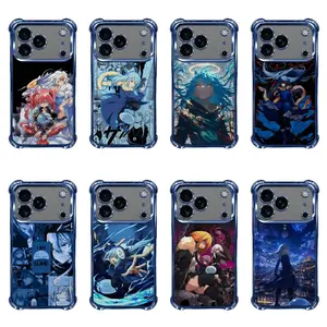 Japanese Anime That Time I Got Reincarnated As A Slime Rimuru Dynamic Icy Blue Cool Style Four-corner Protective Shell Phone Case for iPhone 11,12,13,14,15,16,17 Pro Max Plus Air Shockproof  Cover Gift for Anime Fans
