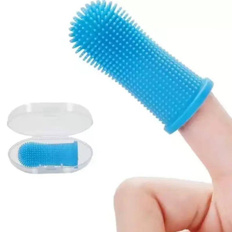 Pet Supplies Dog Toothbrush 360º Tooth Brushing Kit - SoftBristle Silicone, Recyclable, Finger Brush for Small & Large Pets