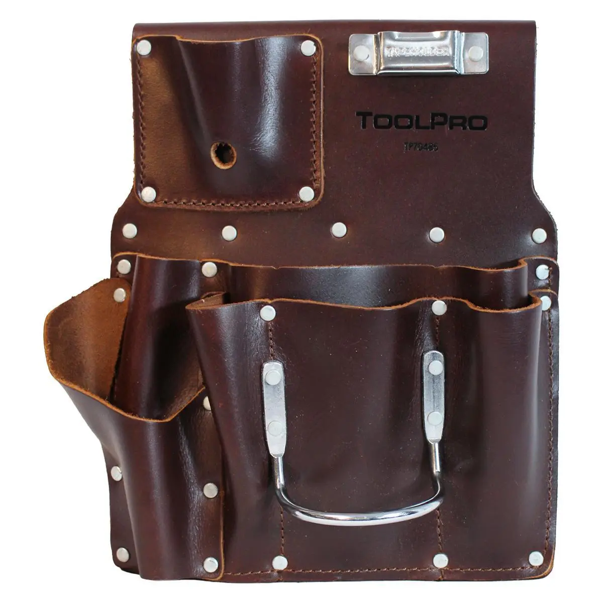 ToolPro Right Hand Oil Tanned Drywall Hanging Tool Bag Organizer with 8 Tool Pockets