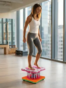 Waist Twisting Exercise Board with Bluetooth & LED Lights, Home Fitness Twister for Core Toning & Full Body Workout, Non-Slip Slimming Twist Platform with Foot Massage