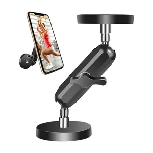 Gym Magnetic Phone Holder – Dual Metal Magnet Mount for All iPhone & Android Phones, 360° Adjustable, Attaches to Metal Surfaces for TikTok, YouTube, Workout & Hands-Free Recording