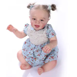 22 inches, vinyl material, princess girl doll, cute face, lifelike reborn doll, artist hand-painted coloring, realistic resurrected baby doll, suitable for collecting, holidays, birthdays, Halloween, perfect Christmas gift, suitable for children ages 3 an