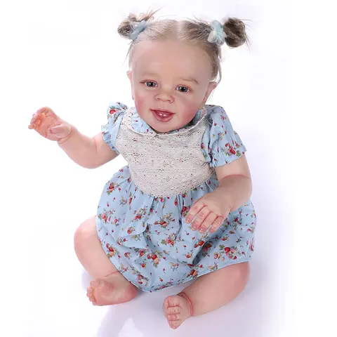 22 inches, vinyl material, princess girl doll, cute face, lifelike reborn doll, artist hand-painted coloring, realistic resurrected baby doll, suitable for collecting, holidays, birthdays, Halloween, perfect Christmas gift, suitable for children ages 3 an