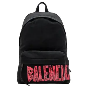 Balenciaga Tape Type Logo Canvas Backpack for Men and Women in Black