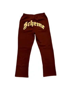 Ladies Distressed Sweatpants  - Brown