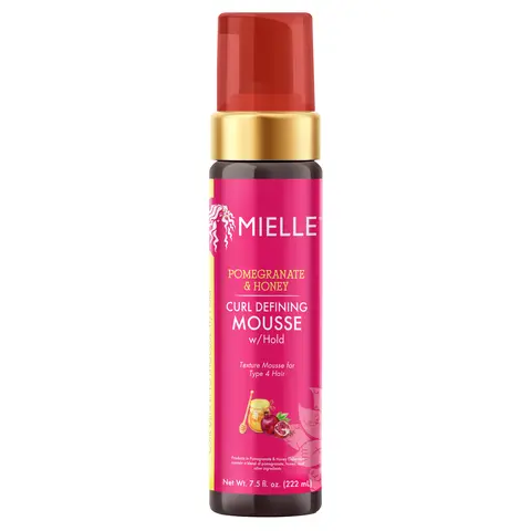 Mielle Pomegranate & Honey Curl-Defining Mousse - Lightweight Haircare for Curl Routine, Type 4 Dry Hair, Silicone-Free Styling with Shea, Aloe, Honey Boost, Hold, Fragrance, Textured Definition, Hydration