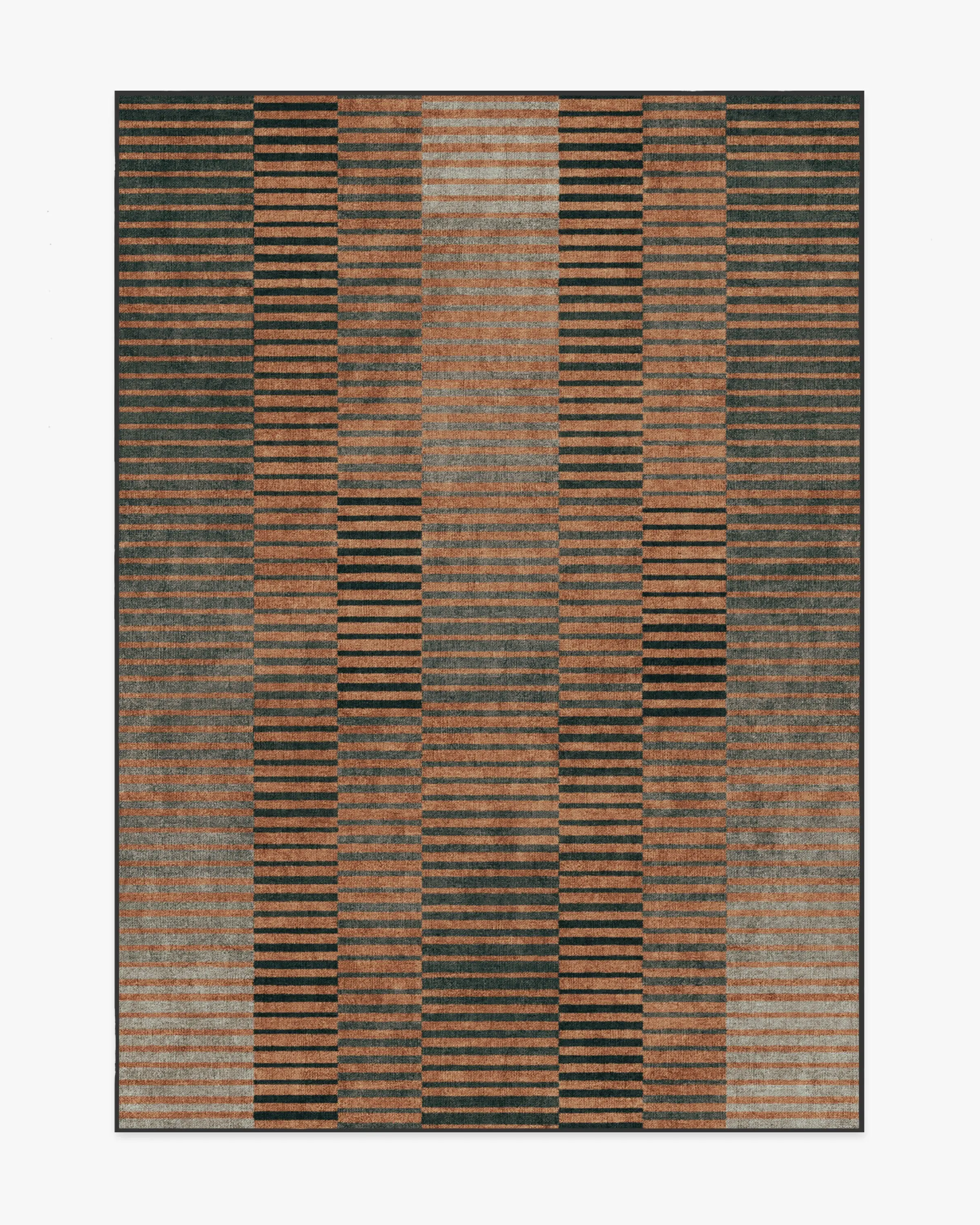 Shadow Stripe Rust Flatwoven Rug