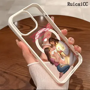 Premium Magnetic Phone Cases for iPhone11/12/13/14/15/16//17/Air/promax/Plus Jesus and little Girl Praying y2k cased MagSafe Ready, Anti-Fall, Springtok and Ultra-Thin Design | Perfect for Everyday Use Protector Screen Protector Aesthetic Resistance