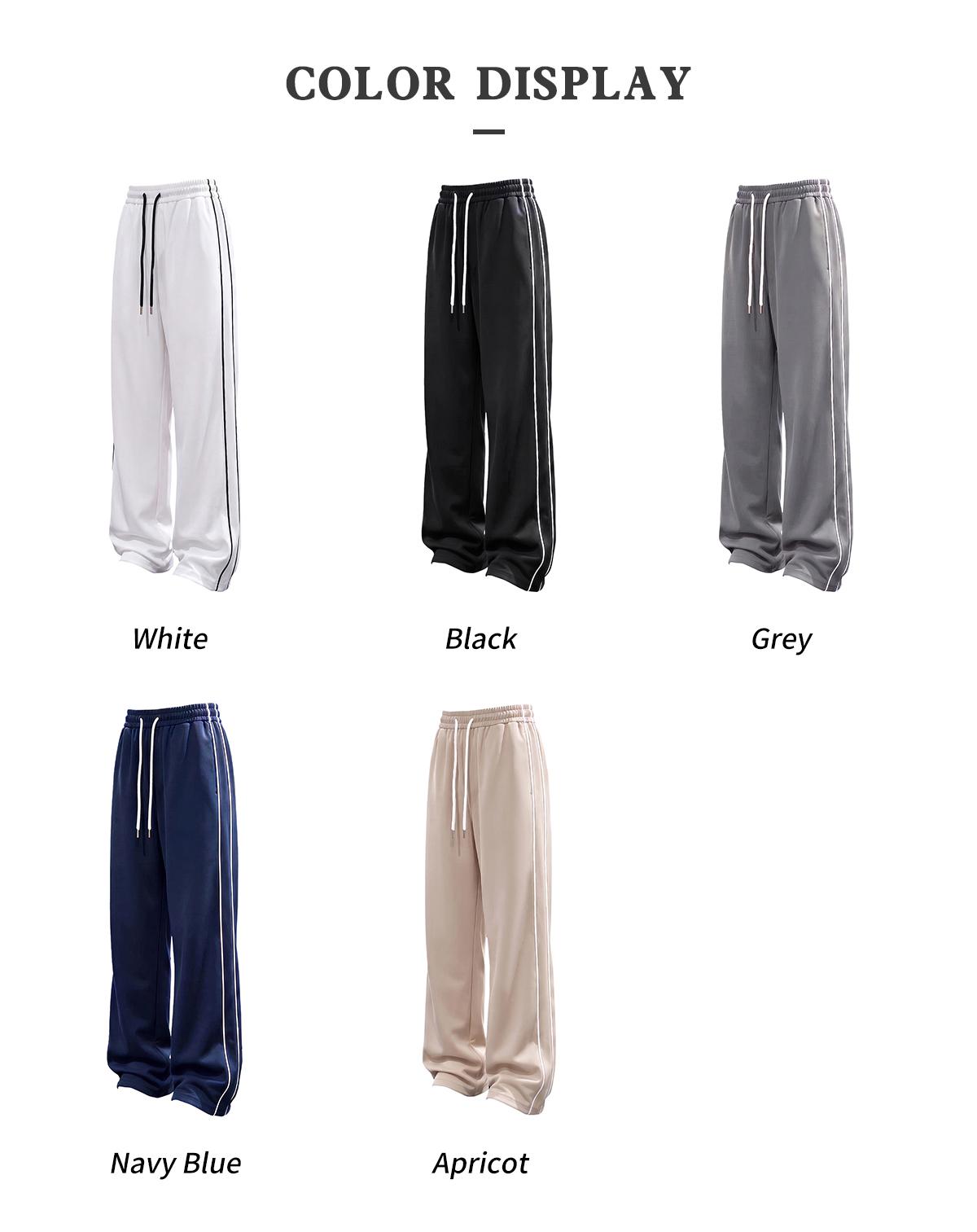 3-pack men's sweatpants, side stripe, baggy wide leg pants,  casual comfortable, loose straight fit, wide leg sweatpants, casual loose pant, autumn wear, wide leg loose fit sweatpants, campus outfit, elastic drawstring waist, street style,