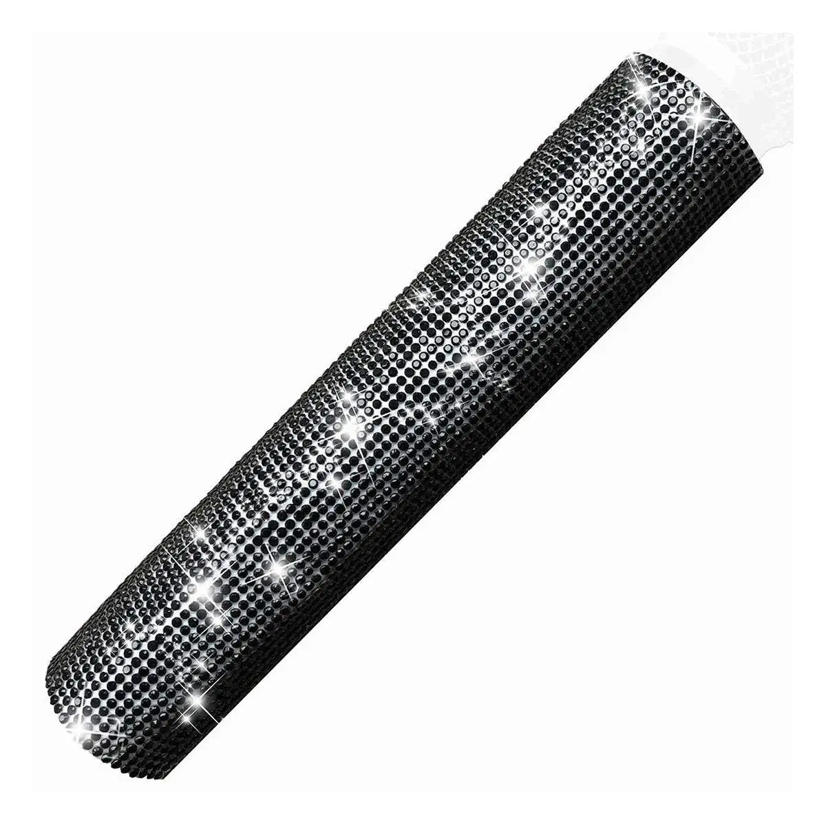 Black Sparkly Bling Rhinestones Handheld Microphone Handle Cover - 1pc 18.3cm Composite Material Protective Sleeve, Easy to Slide On, for Karaoke, Wedding, Stage Performance, Fits Most Wireless Microphones, Scratch-Resistant Hassle-Free Accessory, Composi