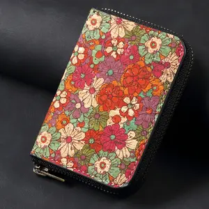 Card Storage Luxury Card Slot Faux Leather Magnet Flower Pattern Zipper Mobile Phone Wallet For Unisex Relatives Friends And Elders Holiday Gift