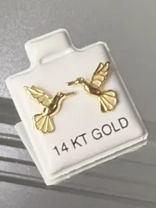 14k Gold hummingbird Stud earrings