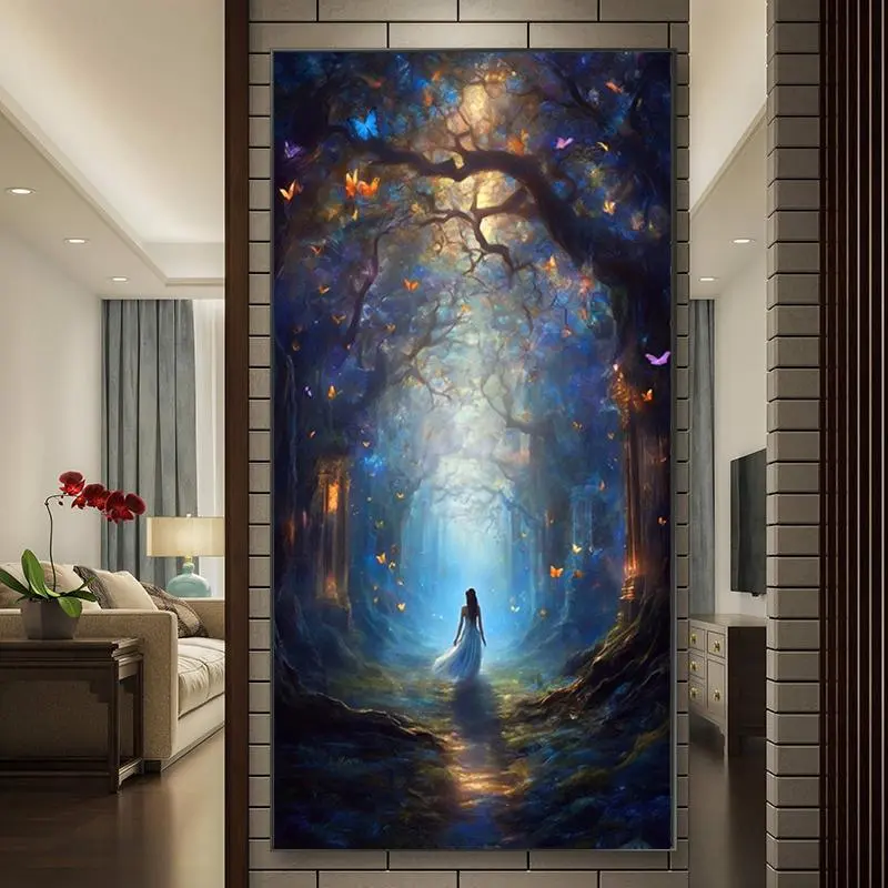 Forest Path Pattern DIY Diamond Arts Colorful Painting Kit without Frame, DIY 5D Diamond Arts Colorful Painting Kit, Wall Art Decor for Home, DIY Kits