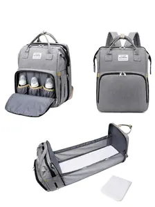 Personalized 3 in 1 Diaper Bag Backpack with Changing Station Multifunction Large Baby Diaper Bags for Boys & Girls Portable Baby Travel Crib Backpack for Mom Dad  Newborn Baby Essential Gifts