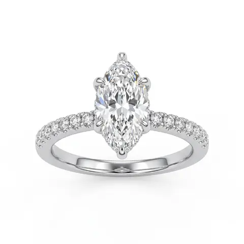 [#JZ3902】 2CT High Carbon Marquise Ice-Flower Cut Ring, 925 Sterling Silver, VVS, Eternal Promise Luxury Style