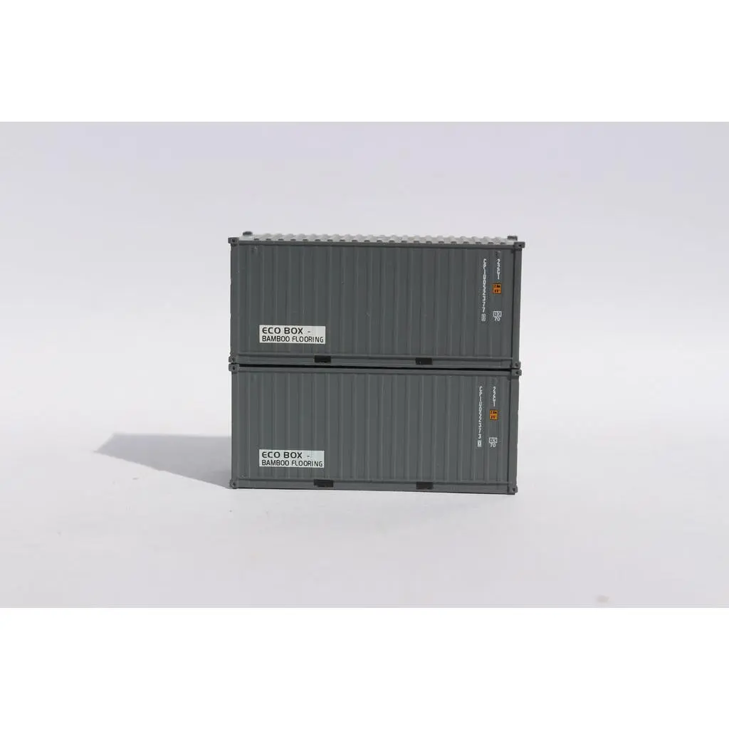 Jacksonville Terminal Company 205432 CPI "ECO" box 20' Std. height containers with Magnetic system, Corrugated-side. JTC-205432, N Scale